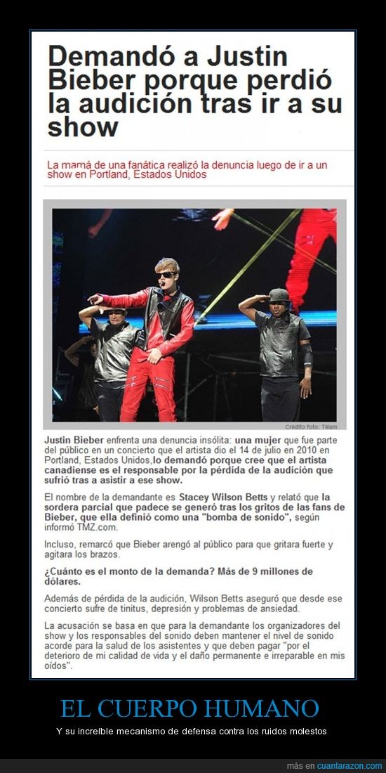 justin,cuerpo,humano,mecanismo,defensa,sorda,concierto,demanda,show
